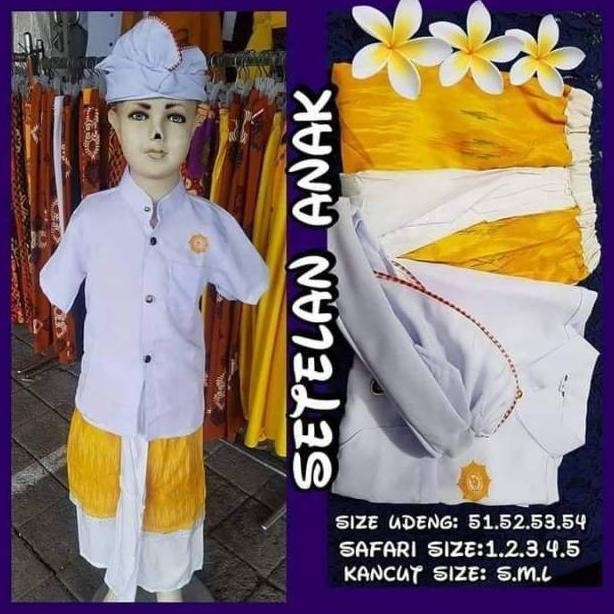 TERBARU Setelan Set Pakaian Adat Bali Anak Cowok