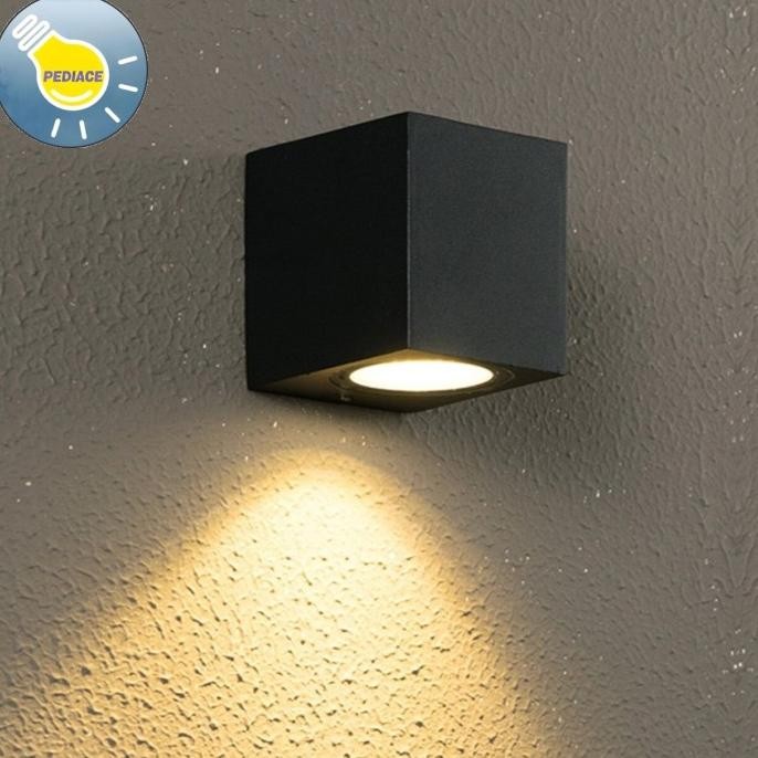 Kap Lampu Dinding Downlight Outbow 1 Arah Kotak Housing Kap - Hitam