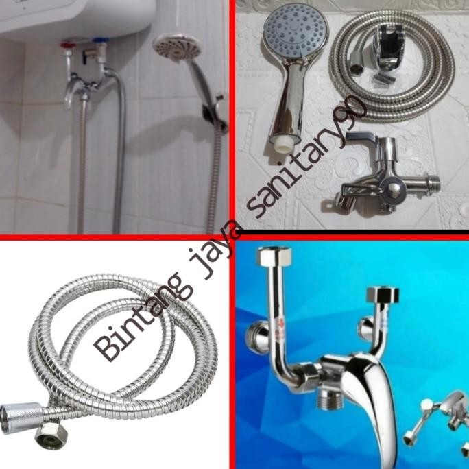 Paket Lengkap Kran Mini Mixer Water Heater Ariston/Modena/Rinnai/ Set New Stok