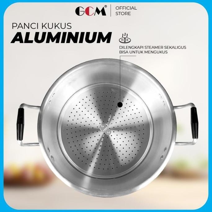 Sale Panci Dandang Kukus Besar 30 Cm + Saringan Aluminium Langseng Tebal 15 Liter Ukuran 18-30 Cm Bo