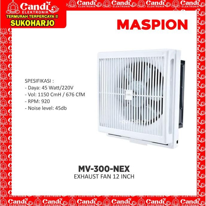 Maspion Exhaust Fan 12 Inch (30Cm) Mv-300-Nex New Stok