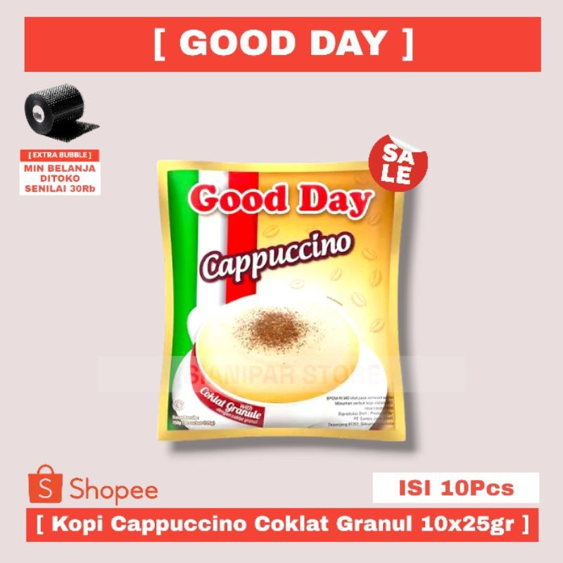 

GOOD DAY KOPI INSTANT CAPPUCCINO W/COKLAT GRANUL PCK 10x25g