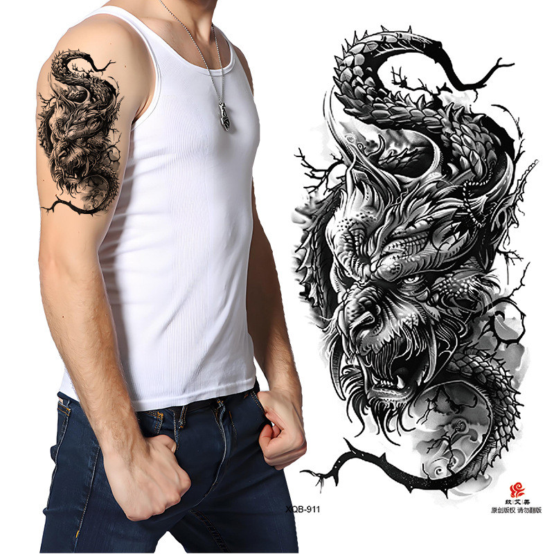 Tattoo Sticker Paper European and American Totem Symbol Tattoo Sticker Animal Half Sleeve New Small 