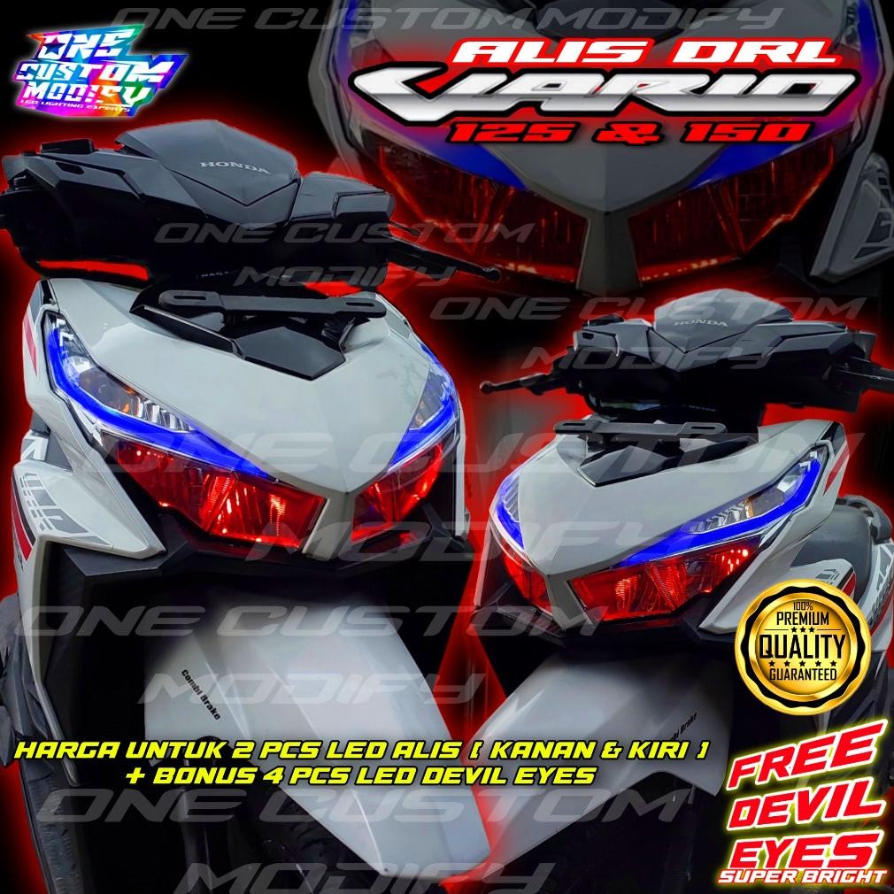 LAMPU ALIS DRL LED BONUS DEVIL EYES VARIO LED 125 150 LAMPU SENJA VARIO LAMPU LIS LIST VARIO 2015 20