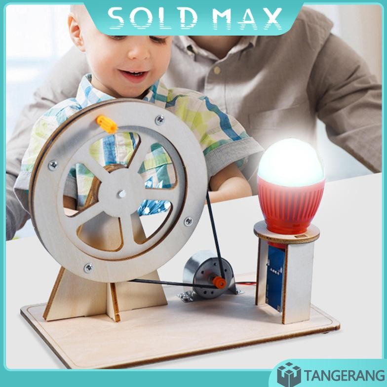 Mainan Generator Kayu  Mainan Generator Bohlam DIY  Wooden Bulb Generator Assembled Toys  Mainan Rak