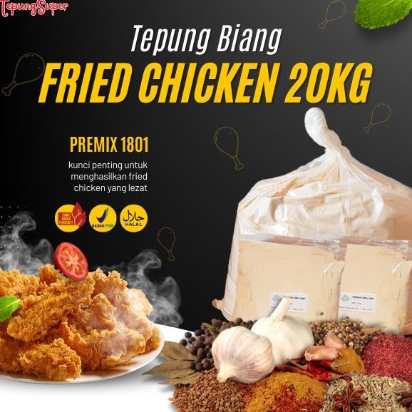 

Grosir Tepung Biang Kfc / Premix 1801 / Tepung Super / Bikin Makin Laris Aja Jualan - 20Kg