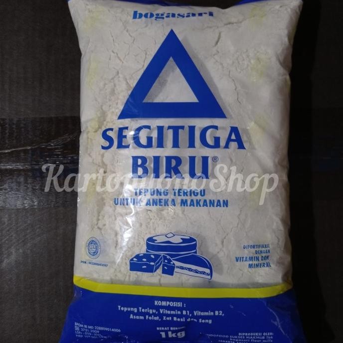 

Sale Tepung Terigu Segitiga Biru Bogasari 1Kg Per Dus Isi 12Kg