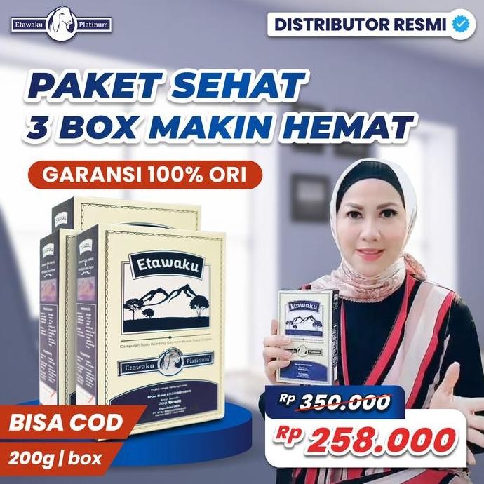 

Murah 3 Box Etawaku Platinum Original Official Susu Kambing Etawaku Plus Krimer Nabati 200Gr