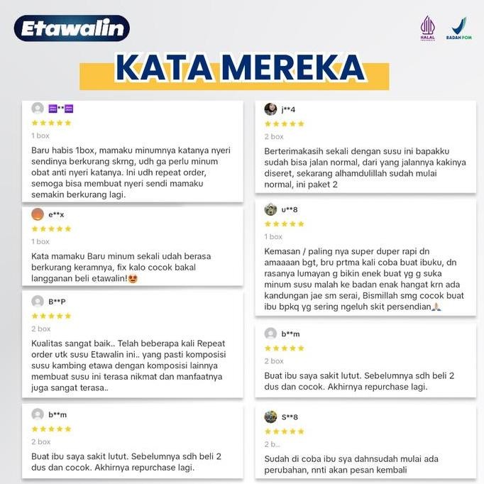 

Grosir Paket 2 Box Etawalin Isi 200 Gram Per Boxnya Untuk Menjaga Kesehatan Tulang Dan Samrat- Distributor Resmi