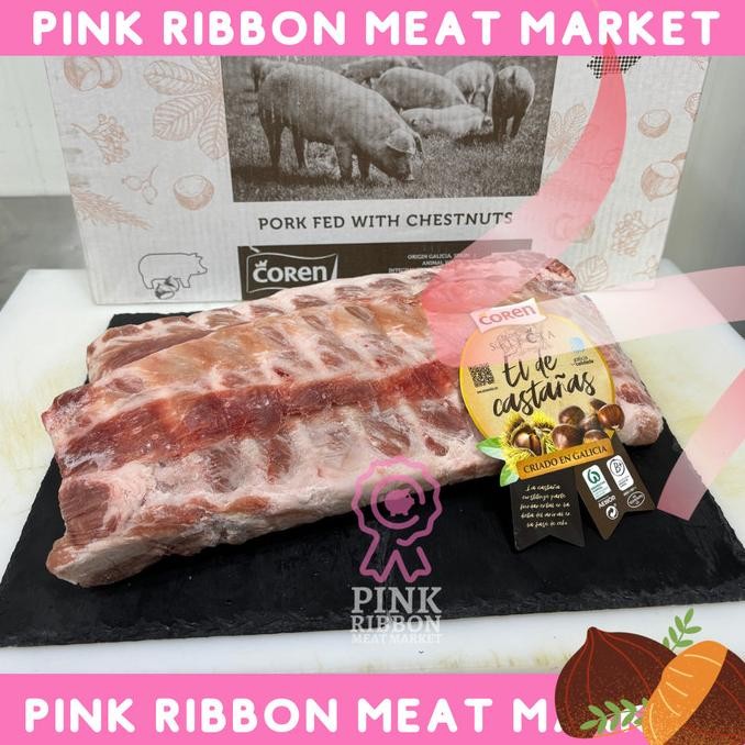 

Sale (Selecta - Coren Spain) Baby Back Ribs (Pork) 1 Rack Chestnut Fed