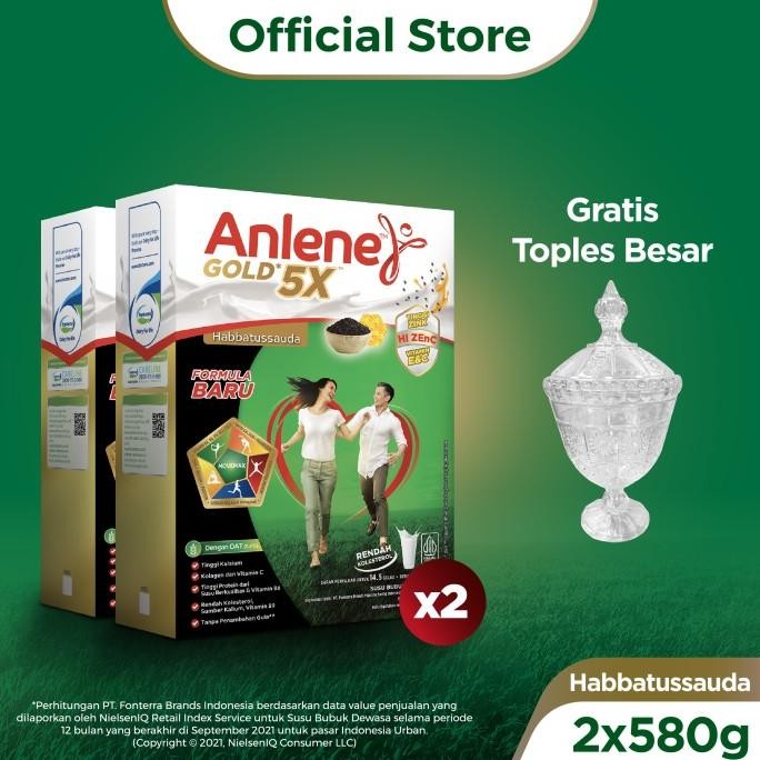 

Sale [Special Ramadan] Anlene Gold 5X Susu Bubuk Dewasa Habbatussauda 2 X 580G - Free Toples