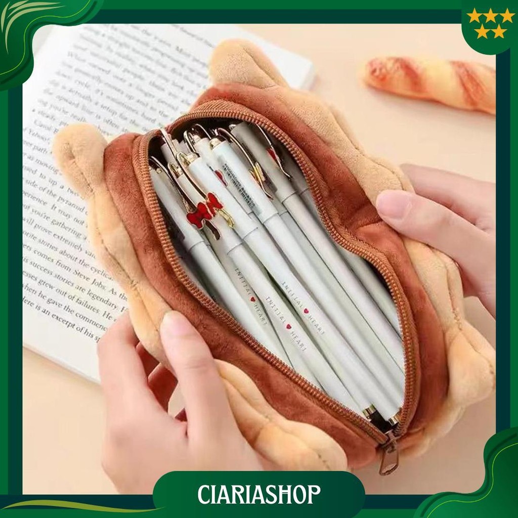 

Kotak Pensil Lucu / Terbakar Roti Kucing Tempat Pensil / Kain Kotak Pensil Karakter Roti French Ori