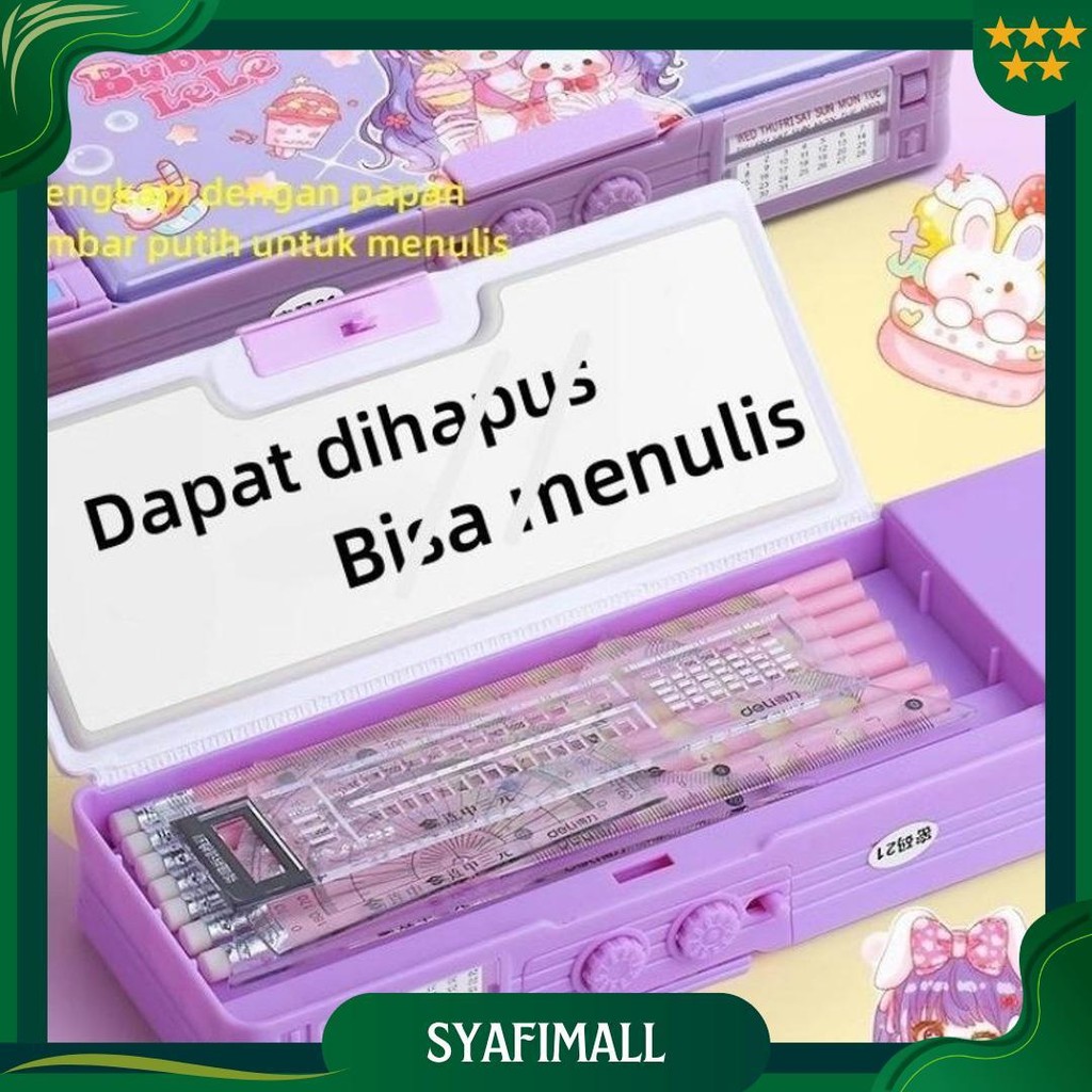 

Ready StockGaya Baru Kuromi Kotak Bahan Tahan Air Koper Tempat Pensil Password Multifungsi Lapis Ganda/Sanrio Pensil Pola Kartun Rautan Kapasitas Kotak Alat Tulis Ori