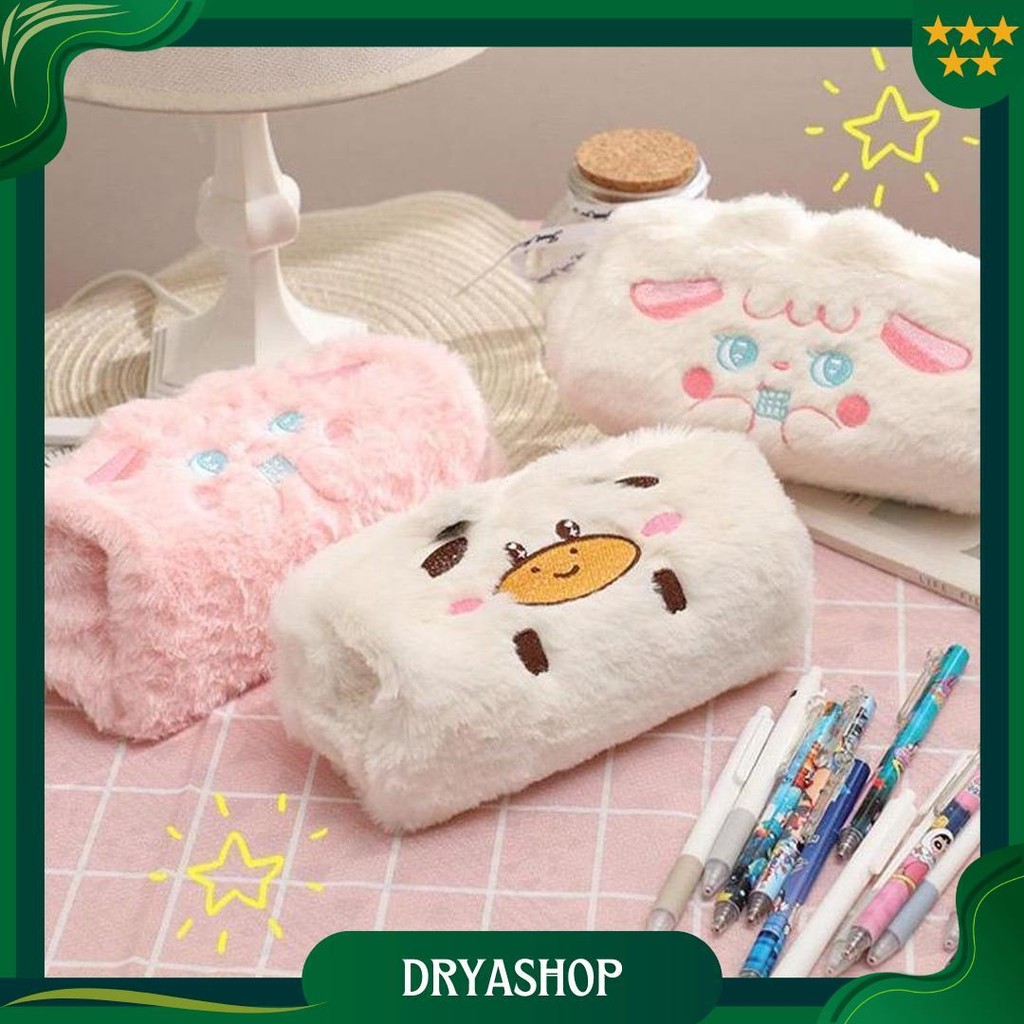 

Tempat Pensil Bulu Boneka Sapi Domba Kelinci | Pouch Kosmetik | Tempat Hp | Tepak Alat Tulis Lucu Ori