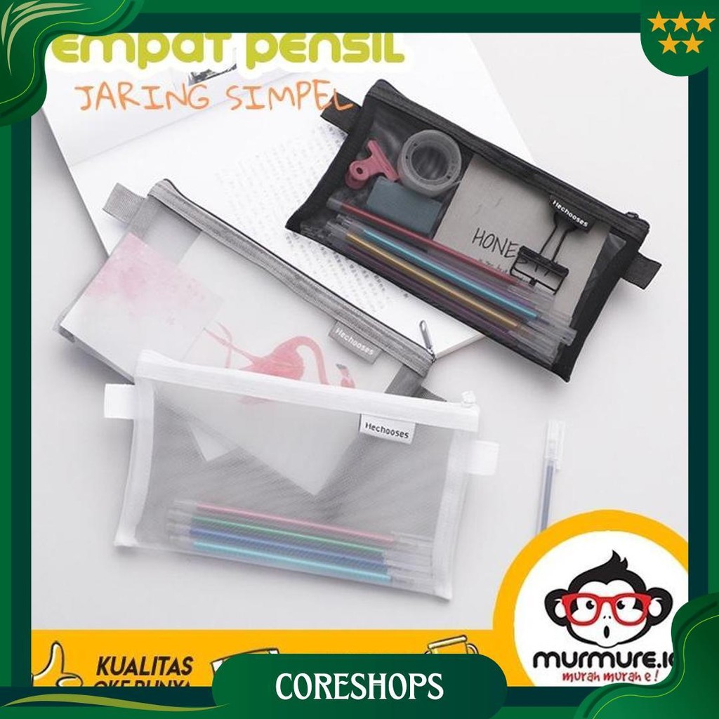 

Murmure.Id | Kotak Pensil / Tempat Pensil Jaring Transparan / Tempat Pensil Transparant Polos Import Promo 4.4