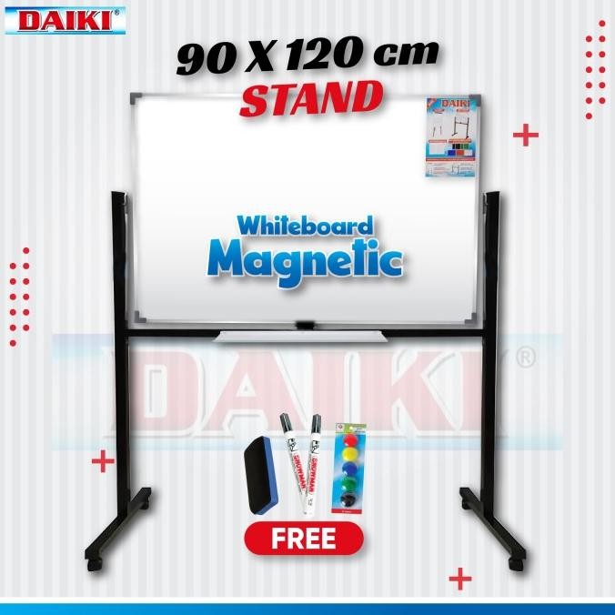 

Whiteboard / Papan Tulis Magnet DAIKI Single Face stand Uk 90x120 Cm BIN