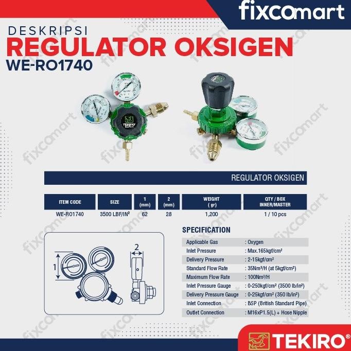 Murah Tekiro Regulator Las Oksigen - Welding Regulator Oxygen