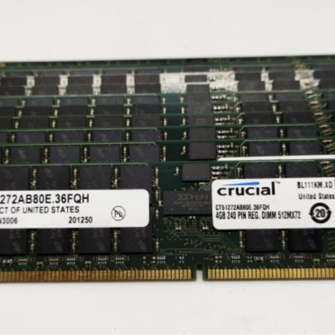 Ram Server 4Gb Pc2-6400 Crucial Technology Ct51272Ab80E 240 Pin Dimm Co