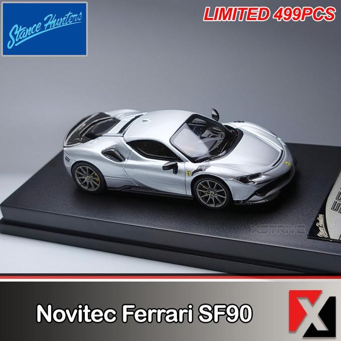 STANCE HUNTERS 1:64 NOVITEC FERRARI SF90 SILVER 2104T