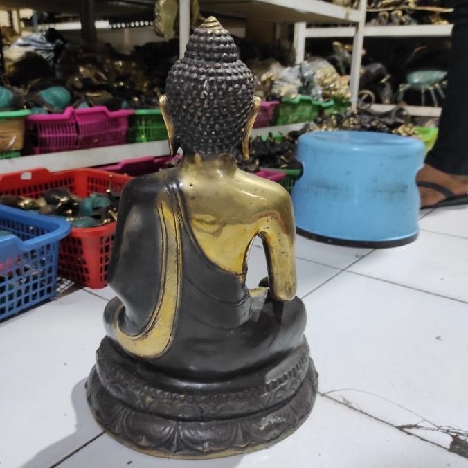 Patung Buddha Kuningan 30 Cm/Patung Budha Kuningan/Patung Budha Logam Original Dan Terlaris
