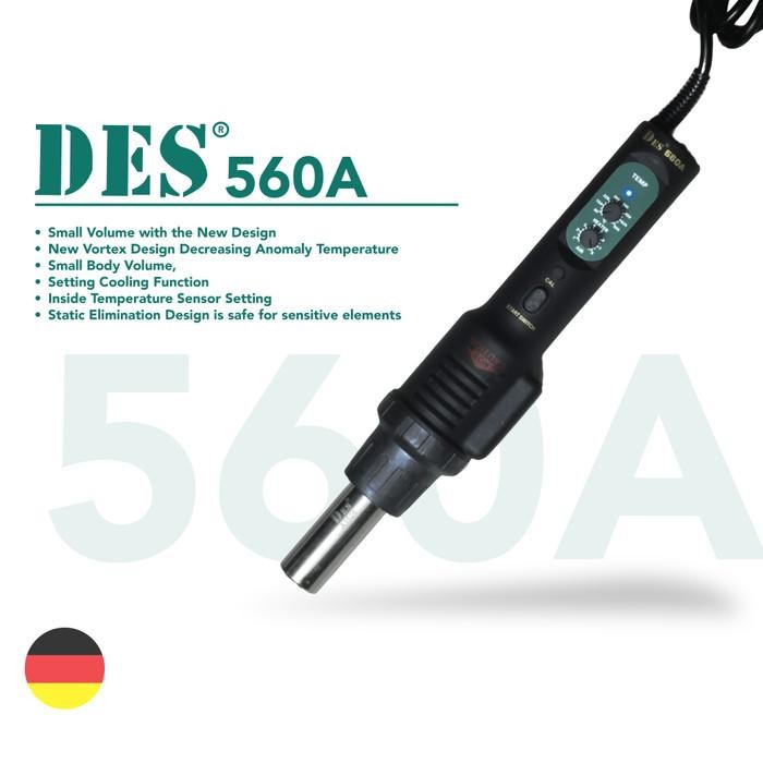 Heat Air Gun Soldering Des-560A Jerman Blower Solder Uap Portable Ori Original Dan Terpercaya