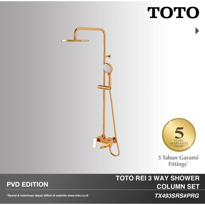 Toto Rose Gold Rei S Shower Column Set / Shower Tiang Tx493Srs New Stok