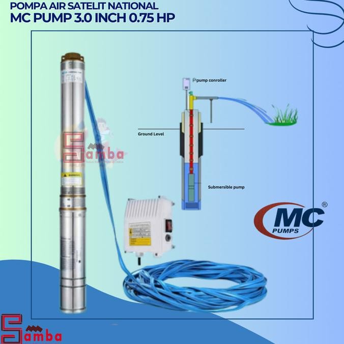 Pompa Air Satelit National Mc Pump 0.75 Hp 3 Inch Pompa Submersible New Stok