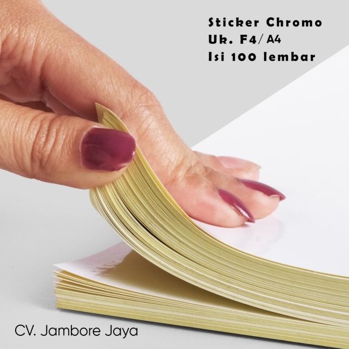 

Kertas Sticker Chromo Glossy Sticker F4 / A4 Label murah