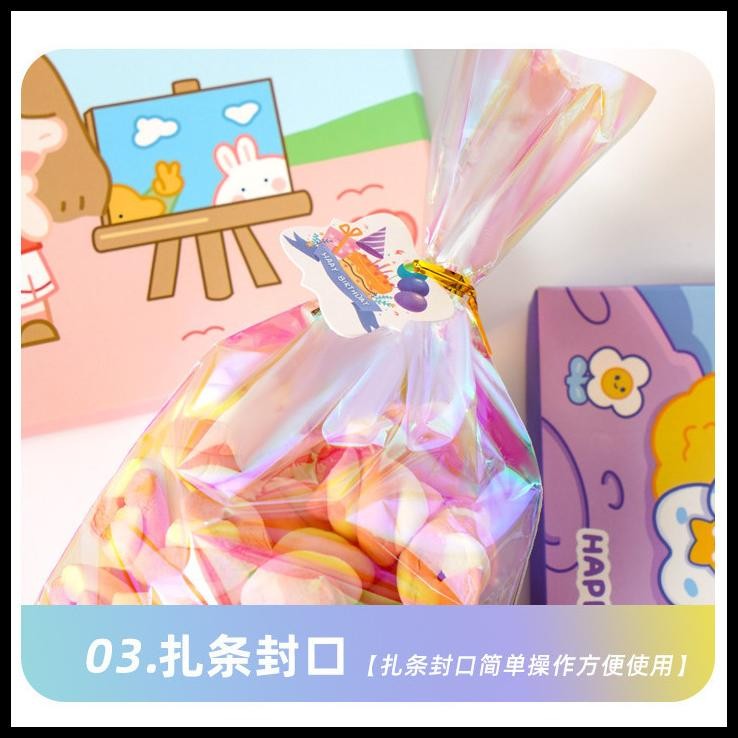 

Ready (Yunita) [ Isi 50Pcs ] Plastik Ultah Ulang Tahun Rainbow Plastik Opp Kado Gift Warp Goodie Bag Souvenir Plastik Kemasan Permen Biskuit Metalik {Terlaris|Best Seller}