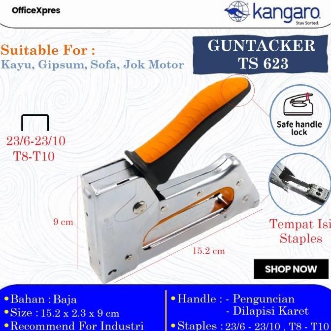 

Stapler Tembak Gun Tacker / Guntacker Kangaro TS 623 murah