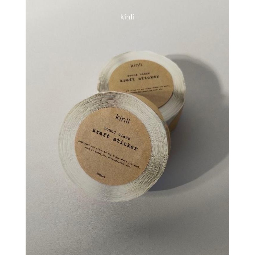 

blank round brown kraft paper sticker murah