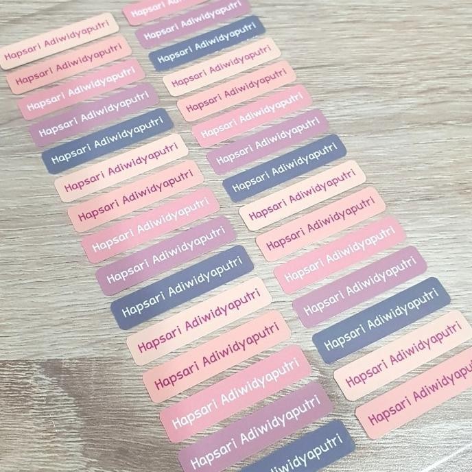 

Label sticker nama anak custom waterproof murah