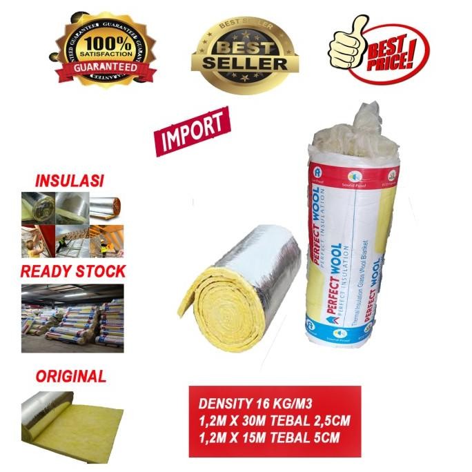 Glasswool Aluminium Foil 25Mm / Peredam Suara / Peredam Panas Atap Co