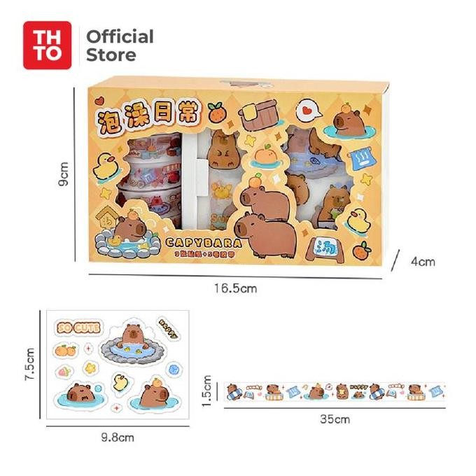 

THTO Sticker Set Sticky Paper Kertas Cute Capybara 100 Pcs Note Memo Koreksi Stationery Lucu A141 murah