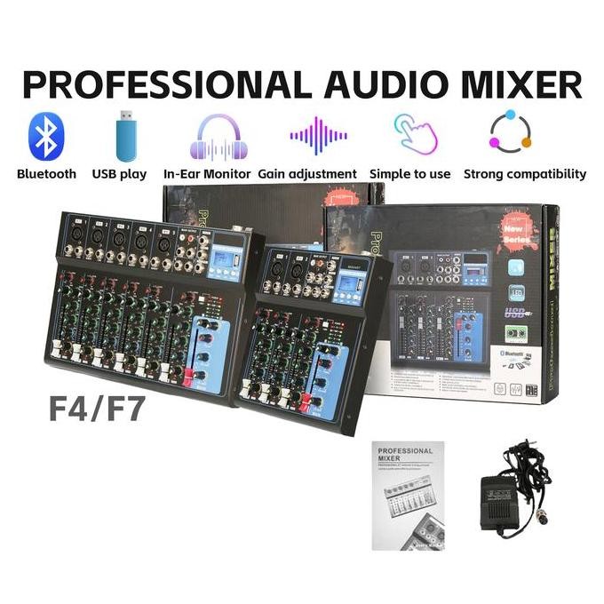 Mixer 4/7 Channel 4 Original Resmi Metal Pc Equalizer Soundcard Amplifier Co