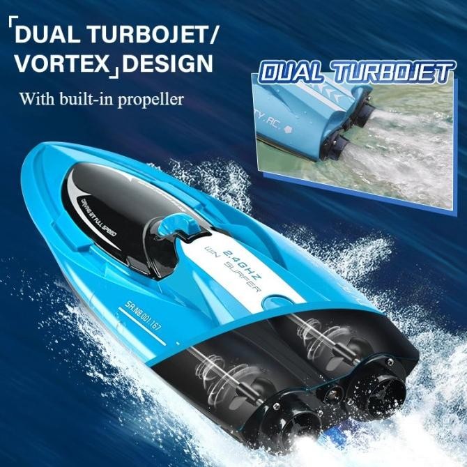 Promo Mainan Rc Speed Boat Fayee Fy009 Twin Turbo Jet 2.4Ghz Kapal Rc Boat