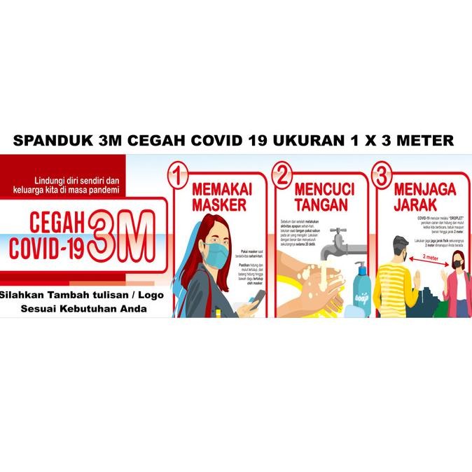 Spanduk Cegah Covid19 - 3M ukuran 1 x 3 meter