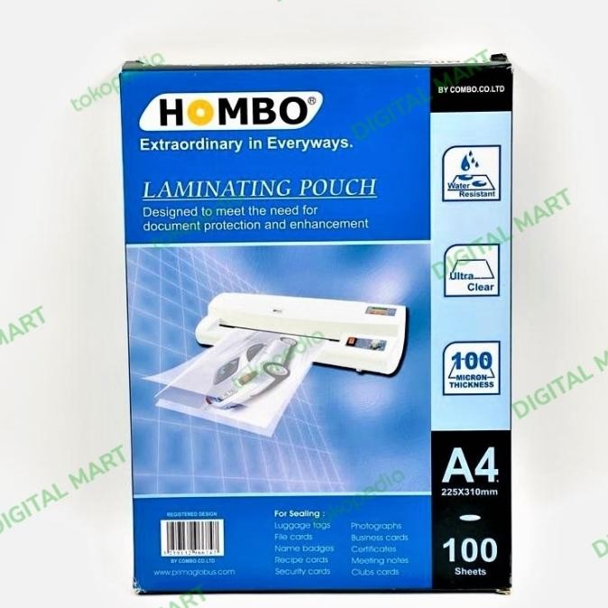 

PLASTIK LAMINATING POUCH FILM A4 HOMBO - ORI