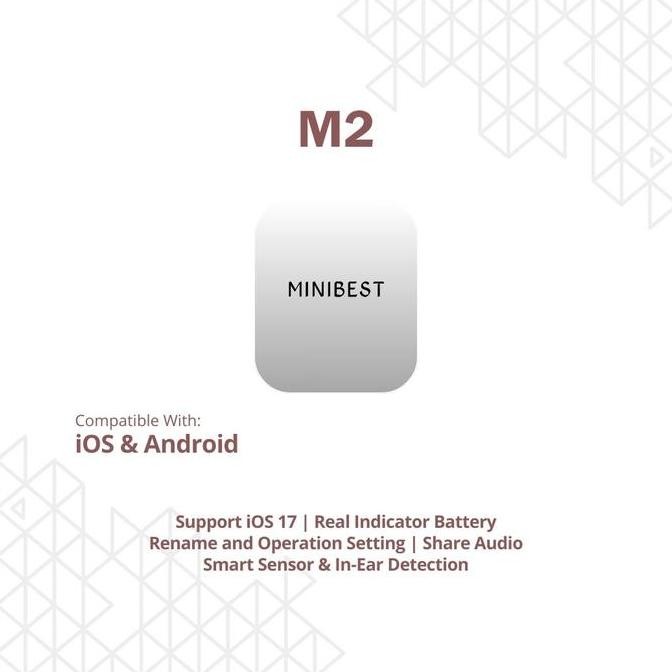 Murah Minibest Pro M2 Tws Earphone Headset Bluetooth V5.2 Wireless Charging