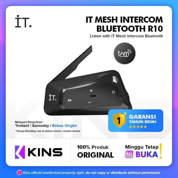 Sale It Mesh Intercom Bluetooth Headset R10 - Black