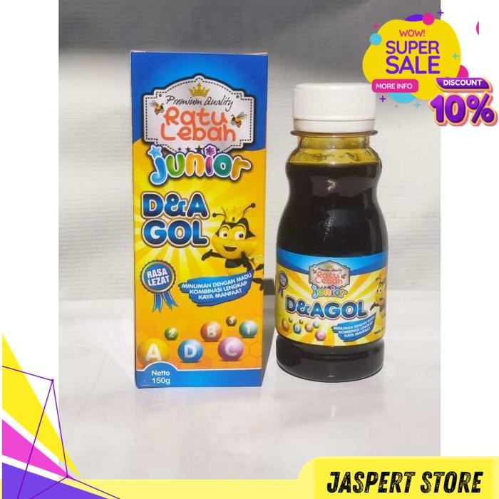 

MADU ANAK RATU LEBAH JUNIOR D&A GOL/DHA GOLD KOMBINASI LENGKAP KAYA AKAN MANFAAT BY JASPERT STORE TERJAMIN BEST !
