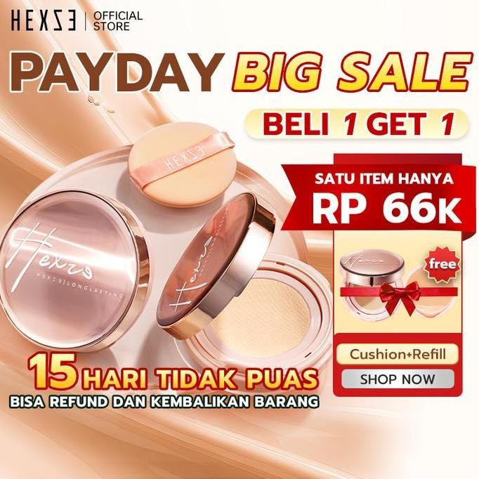 Jual Murah New Hexze - Cushion Tahan Lama 24 Jam Melembabkan Secara Alami, Mencerahkan, Menutupi, Me