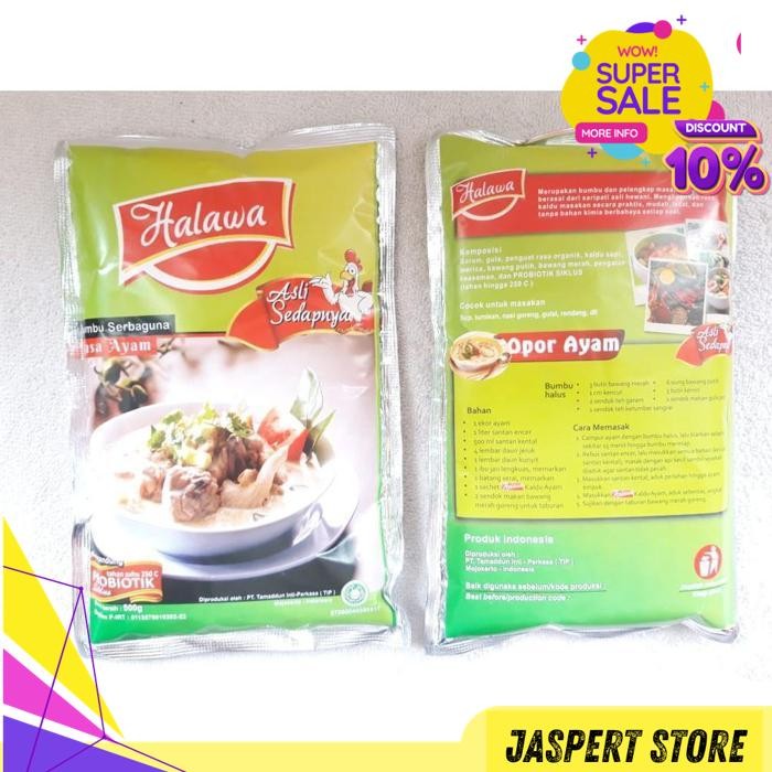 

KALDU HALAWA BUMBU MASAK PROBIOTIK 500 GR NON MSG PENYEDAP RASA SERBAGUNA BY JASPERT STORE BEST PRODUCT !