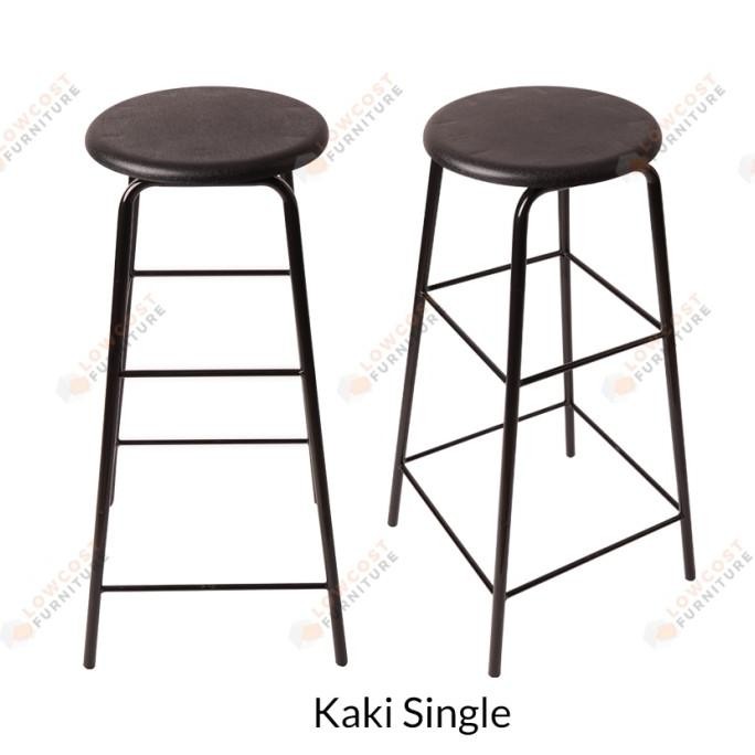 Bisa Grab Kursi Bar / Kafe / Etalase / Kios Tinggi Outdoor Hitam [Khusus Gojek]