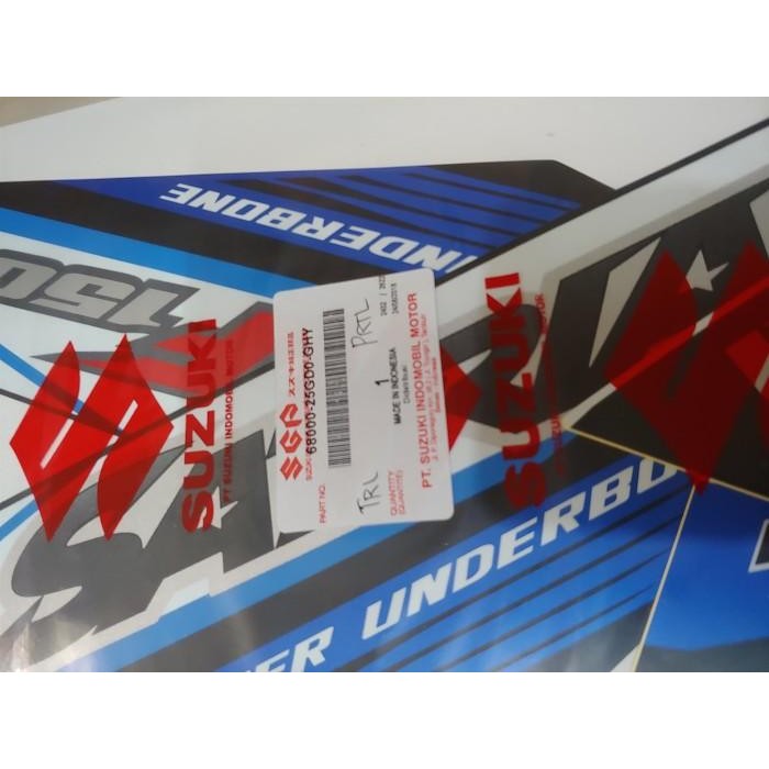 Striping Satria Fu 2015 Putih Biru Original Sgp Non Fairing Original Dan Terpercaya