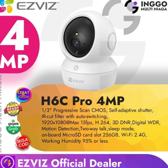 Grosir Ezviz H6C Pro 4Mp 2K+ Smart Wifi Pan Tilt Ip Camera Cctv Indoor 1440P Wireless Ipcam Portable