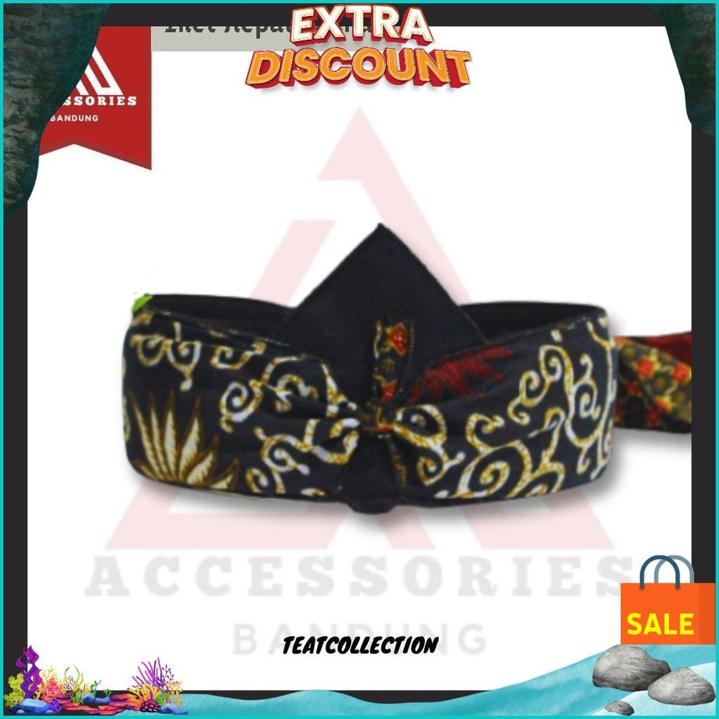 Ikat Sunda Tradional Udeng Batik Topi Sunda Hitam Bisa Cod