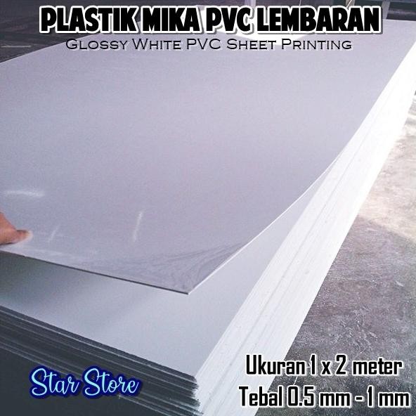 Plastik Mika PVC Putih UV Printing / Mika Kap Lampu 100 x 200 cm murah