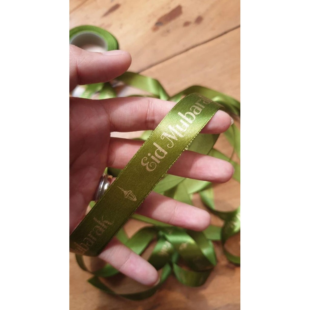 

PITA SATIN 2CM IDUL FITRI / LEBARAN EID MUBARAK WARNA HIJAU murah
