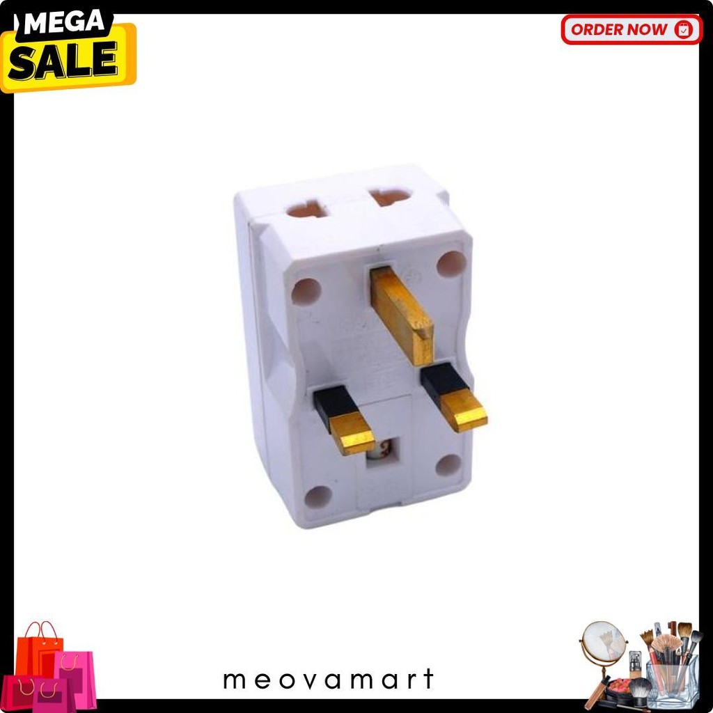 Colokan Luar Negeri / Steker Visalux V7196L / Colokan Adaptor Universal T / Steker Cabang 3 Kaki / S